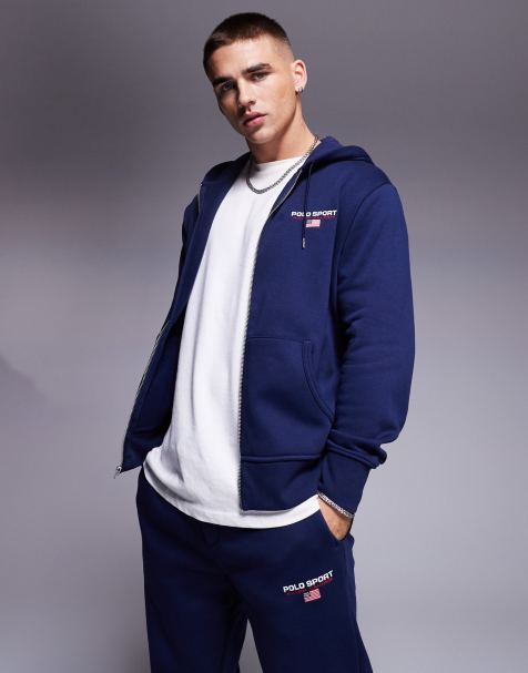Polo Ralph Lauren - Sports Capsule - Marineblå hættetrøje med logo - view 1