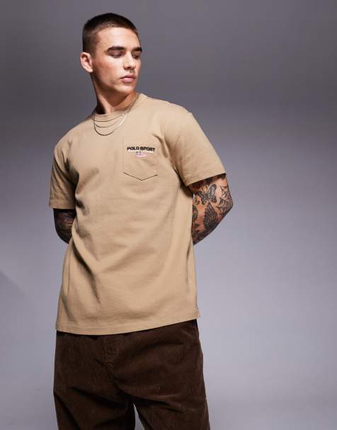 Polo Ralph Lauren Sports Capsule pocket logo t-shirt in tan
