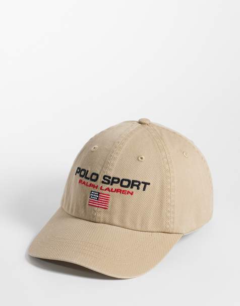 Polo Ralph Lauren Sports flag logo baseball cap in khaki - view 1
