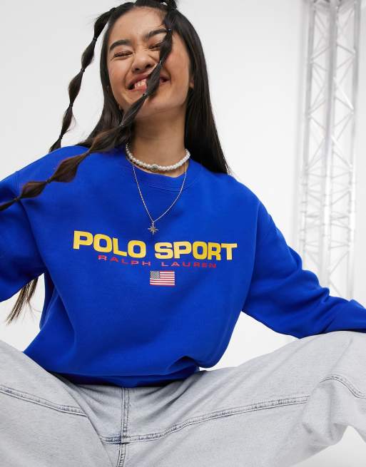 Polo Ralph Lauren Sports logo sweatshirt in blue