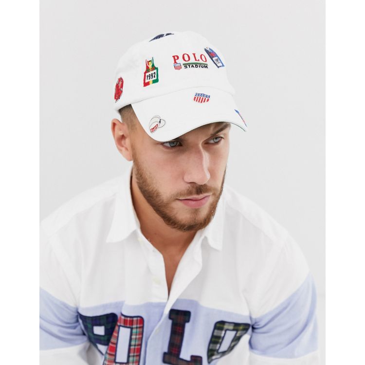 Polo Ralph Lauren stadium embroidered logo baseball cap in white