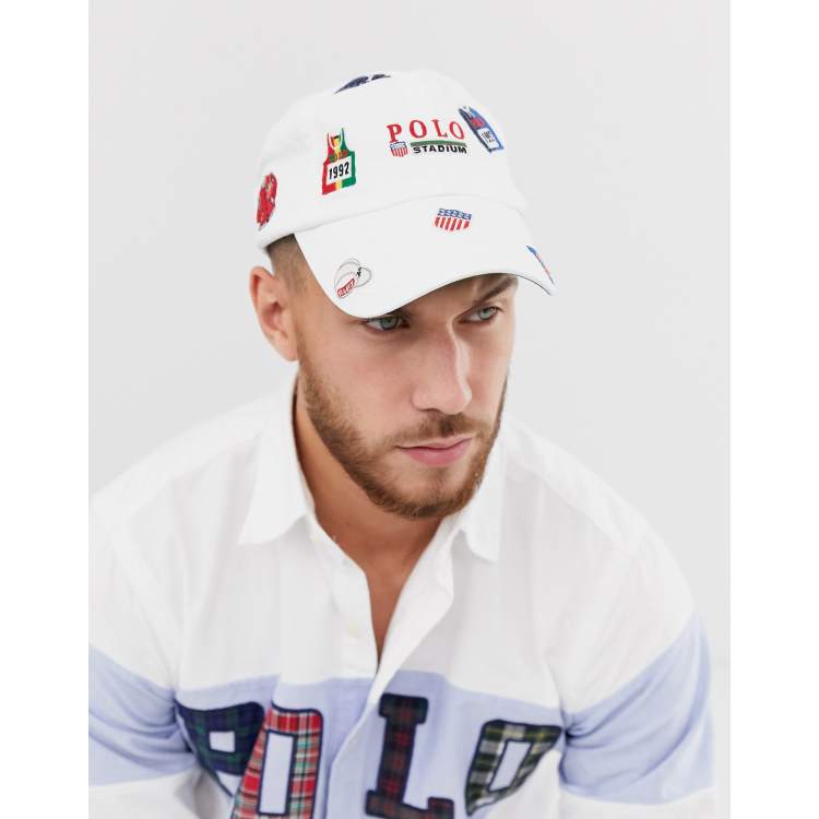 Polo Ralph Lauren stadium embroidered logo baseball cap in white