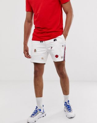 Polo Ralph Lauren – Stadium – Vita prepster-shorts med heltäckande broderier