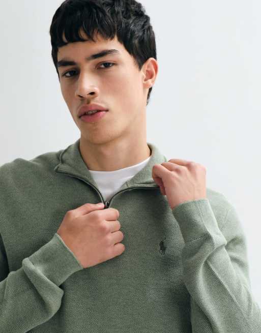 Polo Ralph Lauren standard fit half-zip sweater in green, 2 of 5