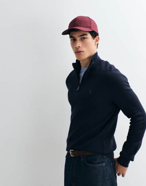 Polo Ralph Lauren standard fit half-zip sweater in navy - view 1