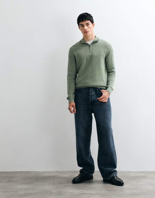 Polo Ralph Lauren – Standard-Fit-Pullover in Grün mit kurzem Reißverschluss, 3 von 5