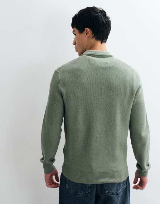 Polo Ralph Lauren – Standard-Fit-Pullover in Grün mit kurzem Reißverschluss, 5 von 5