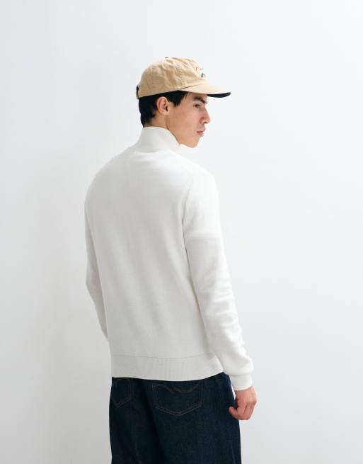 Polo Ralph Lauren – Standard-Fit-Pullover in Weiß mit kurzem Reißverschluss, 2 von 5