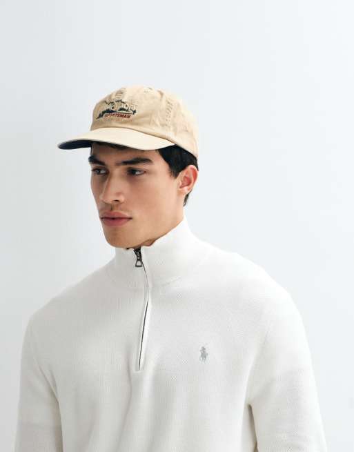 Polo Ralph Lauren – Standard-Fit-Pullover in Weiß mit kurzem Reißverschluss, 5 von 5