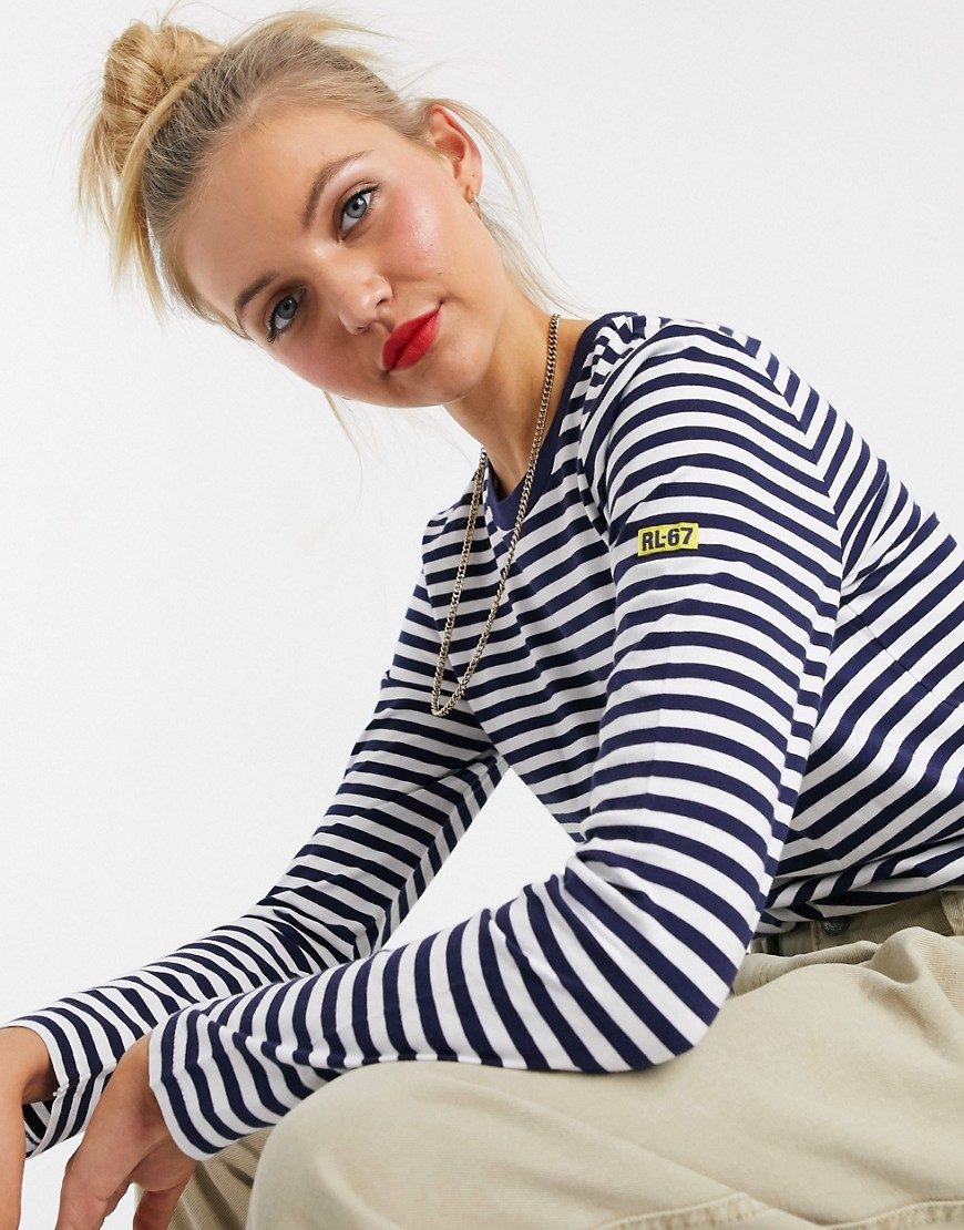 Polo Ralph Lauren - stribet t-shirt med lange ærmer-Multifarvet