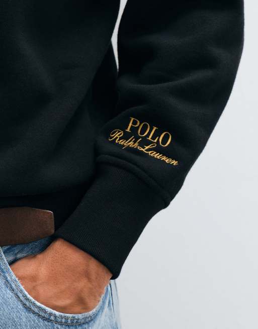 Polo Ralph Lauren Strick-Rugby-Polo mit großem Logo in Schwarz, 5 von 5