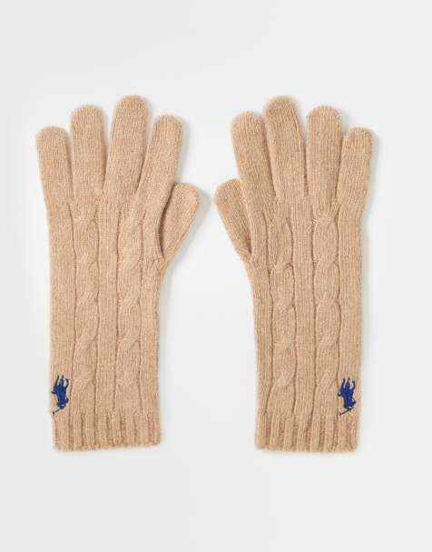 Polo Ralph Lauren – Strickhandschuhe in Camel mit Zopfmuster - view 1