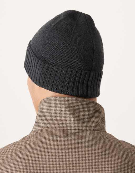 Polo Ralph Lauren – Strickmütze aus Merinowollmix in meliertem Anthrazit mit Logo-Symbol, 3 von 3