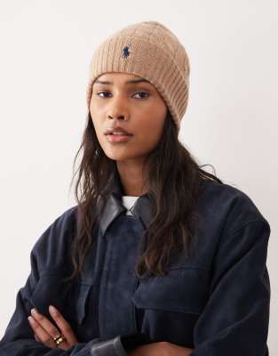 Polo Ralph Lauren - Strickmütze aus Wolle in Camel-Neutral