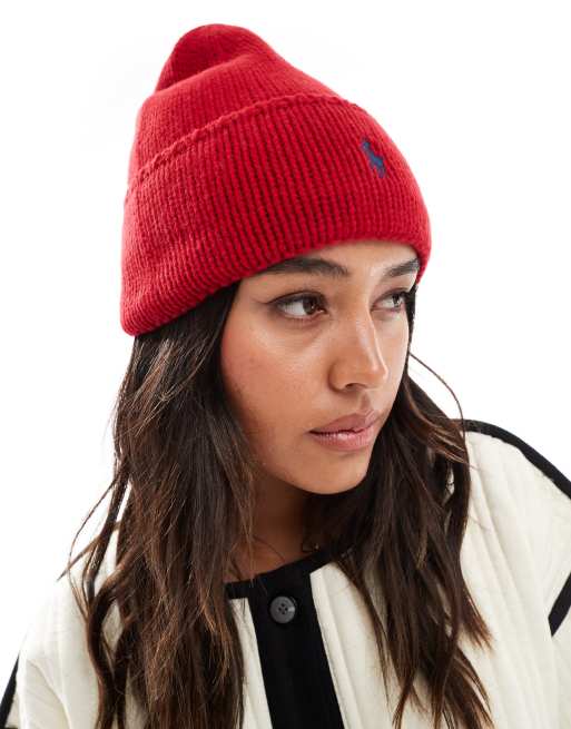 Polo Ralph Lauren – Strickmütze in Rot mit Polospieler-Logo, 3 von 4
