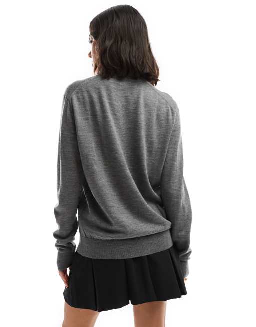 Polo Ralph Lauren – Strickpullover in Heidegrau mit Rundhalsausschnitt, 4 von 4