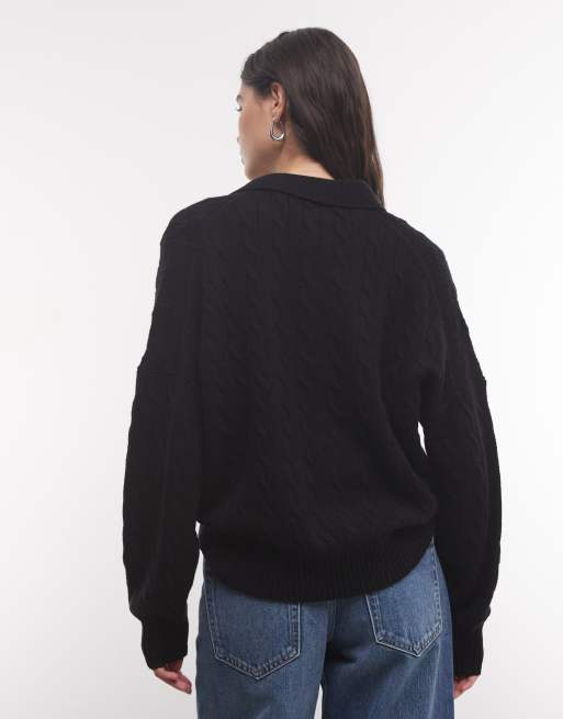 Polo Ralph Lauren striktrøje med krave og tern i sort, 4 af 4