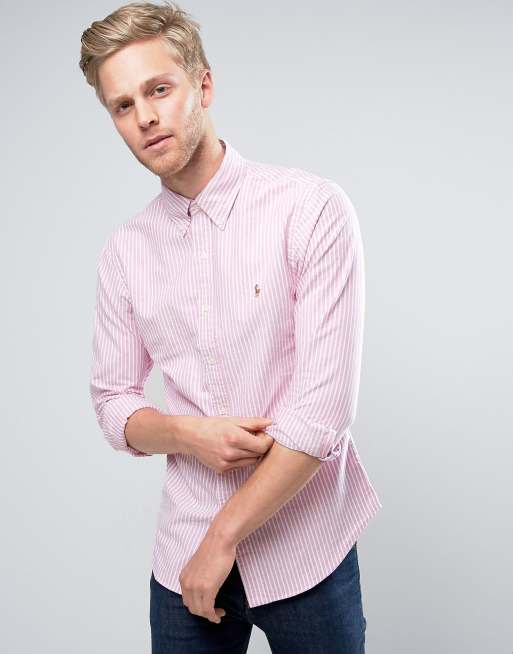 Pink and white on sale ralph lauren shirt