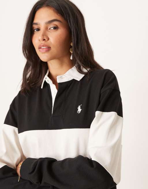 Polo Ralph Lauren stripe rugby shirt black and white, 3 of 4
