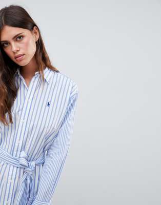 ralph lauren striped shirt dress