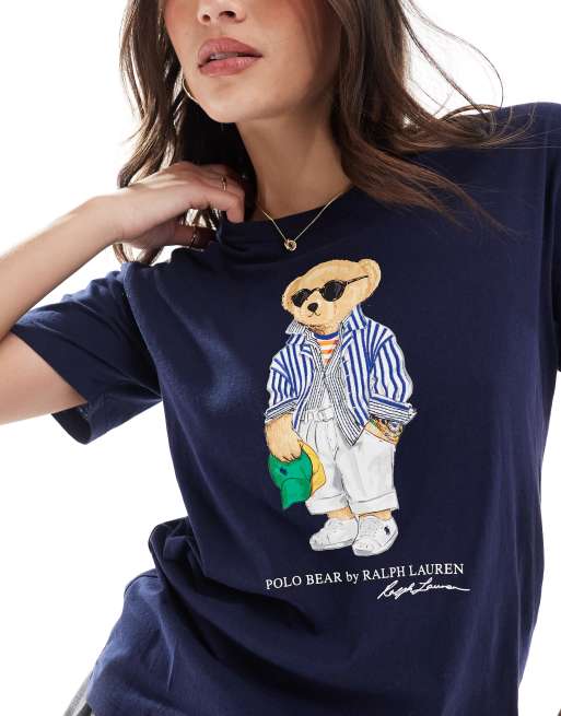 Polo Ralph Lauren striped bear t-shirt in navy, 4 of 4