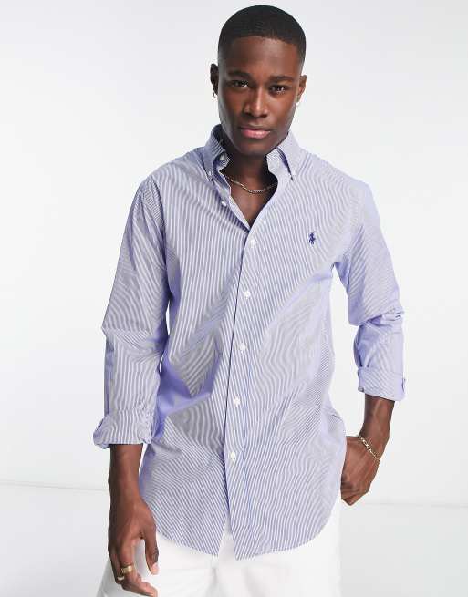 Striped collared outlet shirts