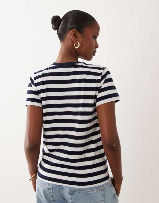 Polo Ralph Lauren striped t-shirt in navy, 4 of 4