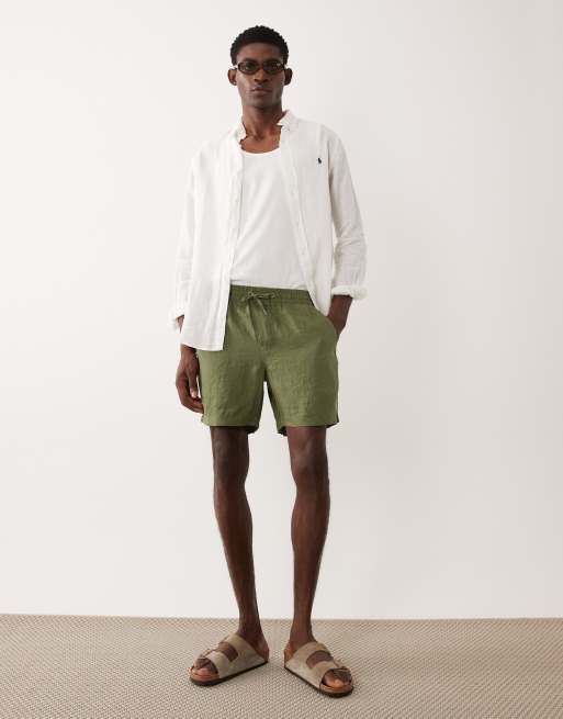 Polo Ralph Lauren – Stückgefärbte Leinen-Shorts in Khaki, 2 von 5