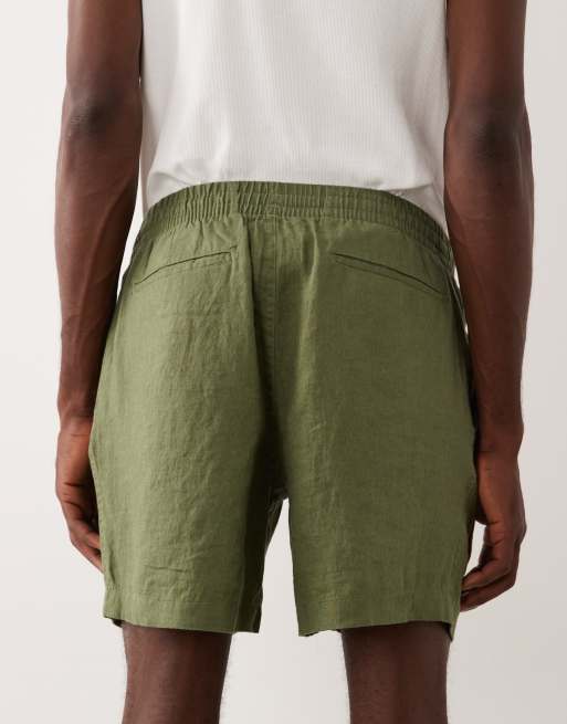 Polo Ralph Lauren – Stückgefärbte Leinen-Shorts in Khaki, 4 von 5