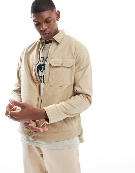 Polo Ralph Lauren – Stückgefärbte Oxford-Hemdjacke in Hellbraun mit Reißverschluss - view 1