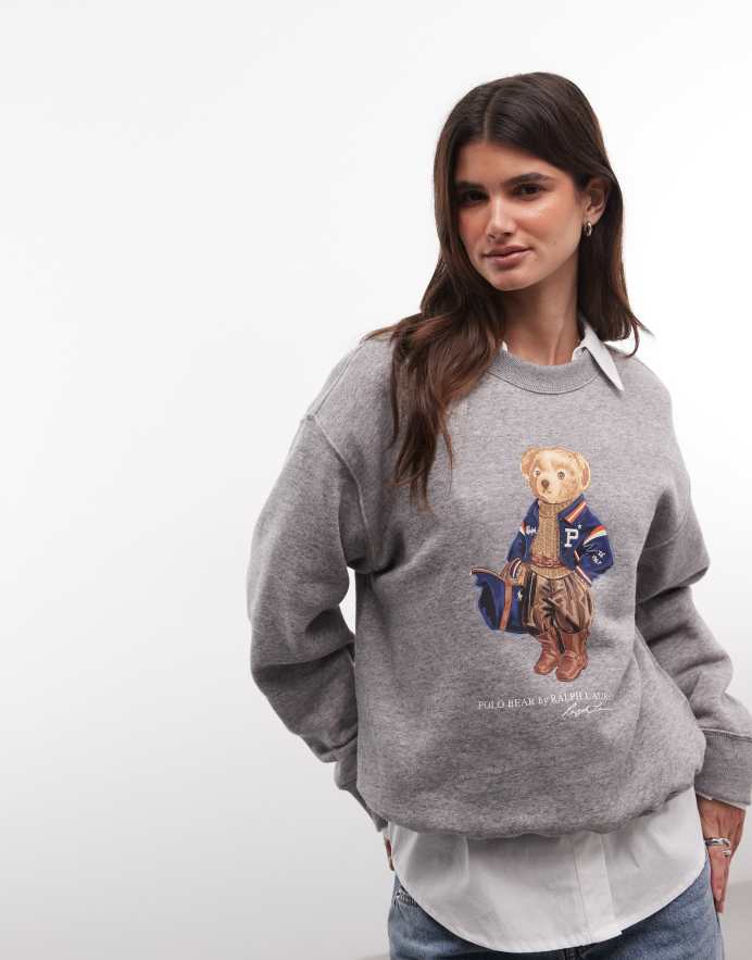 Polo Ralph Lauren sudadera Polo Bear en gris
