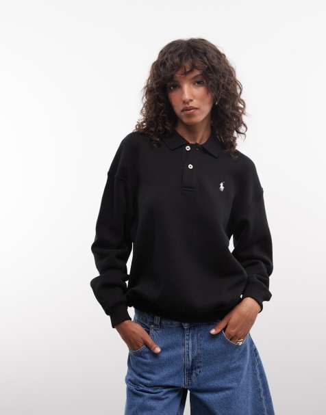 Polo Ralph Lauren - sudadera rugby con cuello y logo icon en negro - view 1