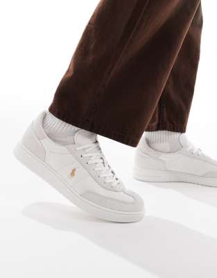 suede and leather trainers 