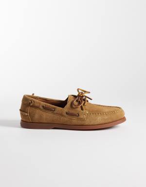 Polo Ralph Lauren suede boat shoes with tassels in tan