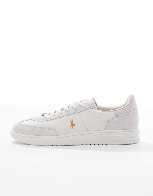 Polo Ralph Lauren - Suède/leren sneakers in wit, 2 van 5