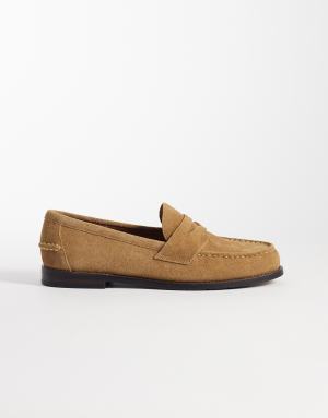 Polo Ralph Lauren suede penny loafers in desert tan