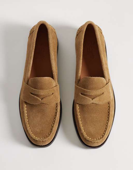 Polo Ralph Lauren suede penny loafers in desert tan, 3 of 4