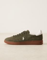 Polo Ralph Lauren suede polo logo trainers in khaki