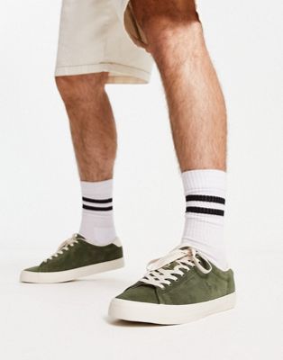  suede sayer trainer in khaki suede with pony logo