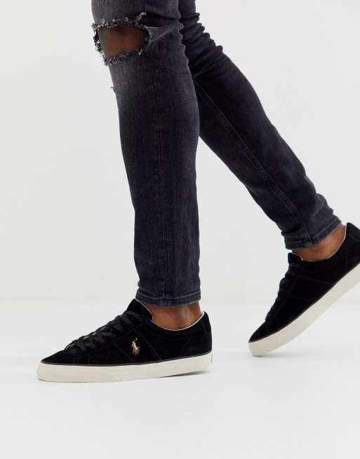 Polo ralph lauren shop black sayer trainers