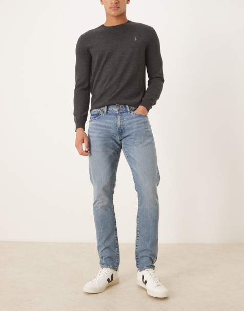 Polo Ralph Lauren Sullivan slim fit icon logo back pocket jeans in mid wash