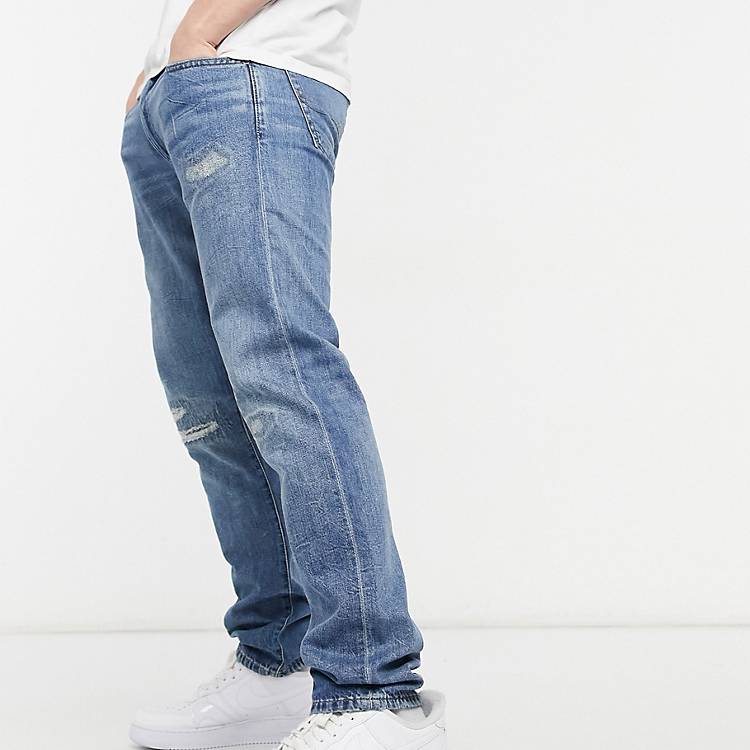 Perth Justitie audit Polo Ralph Lauren - Sullivan - Slim fit distressed jeans in 'wilkes' blauw  met lichte bleekwassing | ASOS