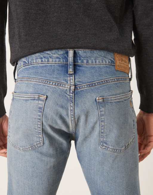 Polo Ralph Lauren Sullivan slim fit icon logo back pocket jeans in