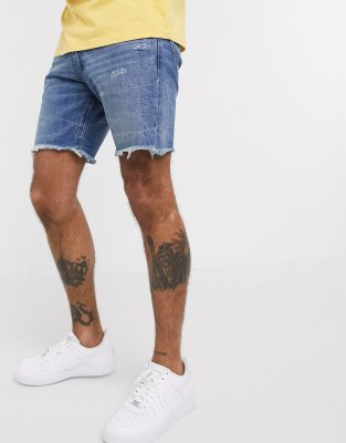 ralph lauren mens distressed denim shorts
