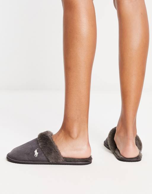 Polo Ralph Lauren – Summit Scruff II – Szare wsuwane kapcie, 2 z 4