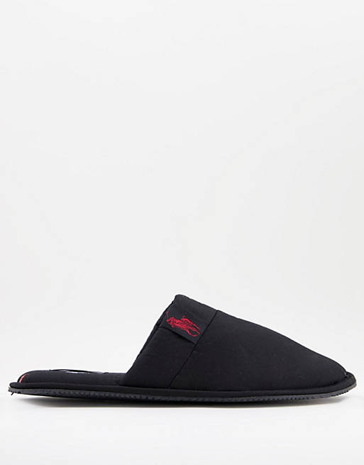 Polo Ralph Lauren summit scuff slippers in black