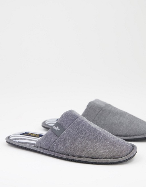 Polo Ralph Lauren summit scuff mule slippers in grey