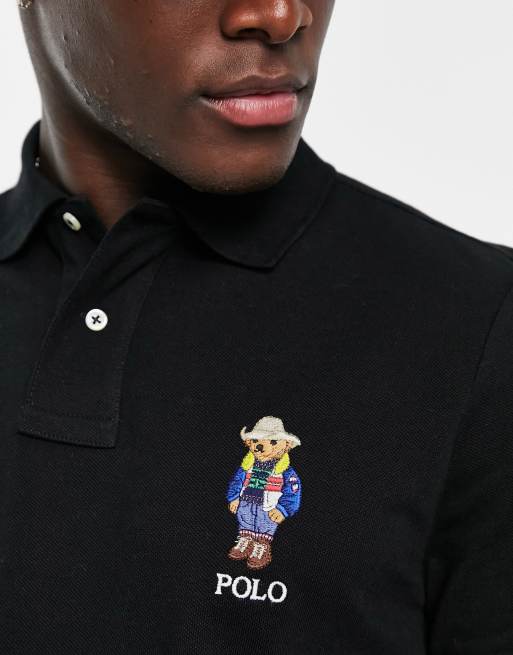 Polo Ralph Lauren sun valley bear logo long sleeve pique polo