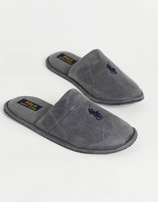 Polo Ralph Lauren sunday scuff II slip on slippers in grey