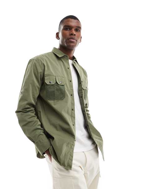 Polo Ralph Lauren - Surchemise en coton et nylon - Vert olive - view 1